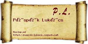 Püspök Lukács névjegykártya